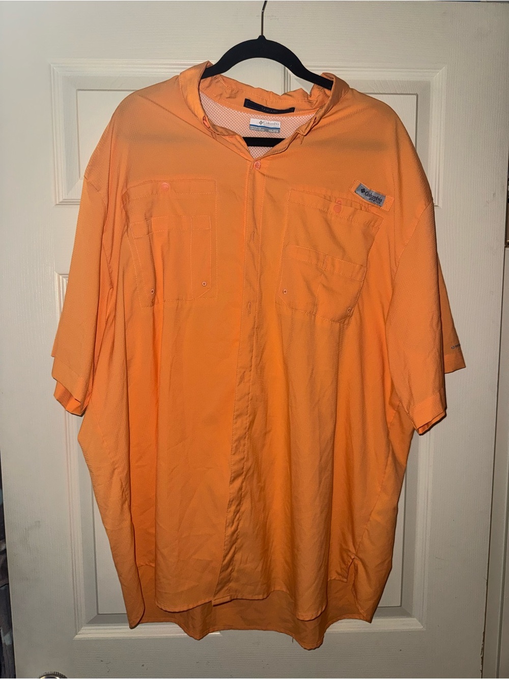 Columbia PFG Men's Orange Short Sleeve Button Up Tamiami Omni Shade Shirt 2XL